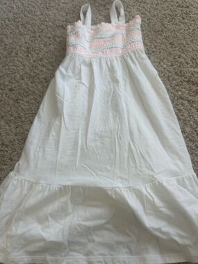 GAP White Girls Sundress with Pink Trim